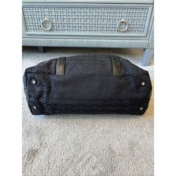 Coach F77014 Hampton Signature Canvas/Leather XL Weekend Travel Tote Bag Black, - Picture 4 of 11